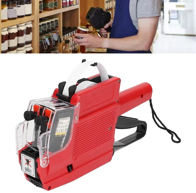 Alt view image 4 of 6 - Walfront MX-6600 Tagging Gun Attacher Gun Kit for Retail Standard Price Tag Guntagging Gun with 2 Lines 10 Digits Display (Red)