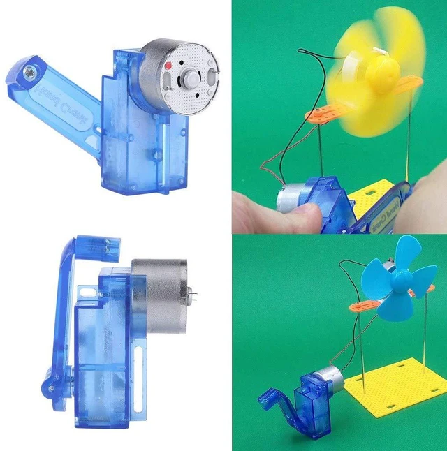 Alt view image 5 of 6 - Hand Crank Driven Electricity Generator Mechanical Emergency Power Education Kits Hand Crank Generator Hand Generator Pedal Generator Science Kit 3V~6V