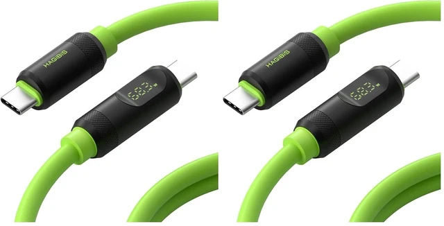 Main image of Hagibis USB 4 Cable, LED Display USB C 240W Fast Charging Cable with 8K@60Hz 40Gbps Data Transfer Thunderbolt 4/3 Video Cord for iPhone 17 16 15 Pro Max, iPad, MacBook Pro Air (Pack of 2)