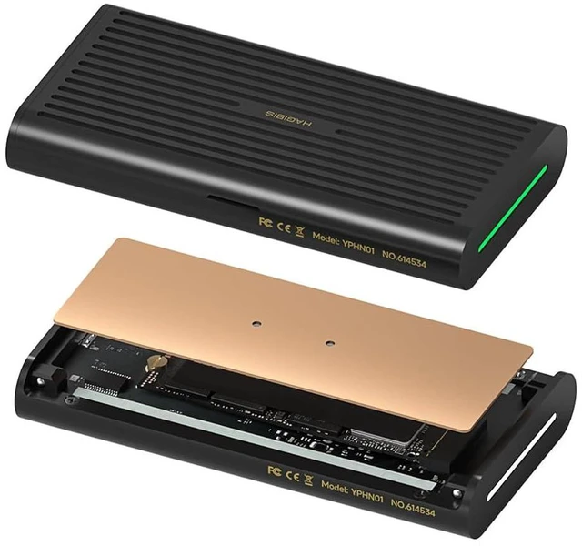 Main image of Hagibis 80Gbps M.2 NVMe SSD Enclosure All Aluminum & Pure Copper Noiseless Heat Dissipation Compatible with Thunderbolt 5/4/3/USB4 V2.0 External SSD Up to 8TB for NVMe 2230/2242/2260/2280 SSDs