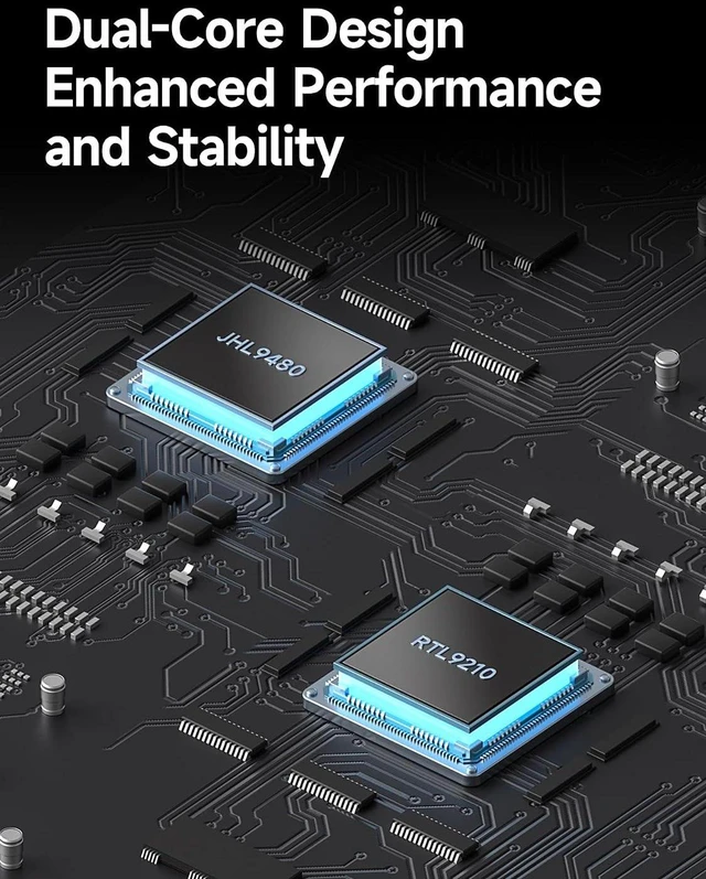Alt view image 3 of 6 - Hagibis 80Gbps M.2 NVMe SSD Enclosure All Aluminum & Pure Copper Noiseless Heat Dissipation Compatible with Thunderbolt 5/4/3/USB4 V2.0 External SSD Up to 8TB for NVMe 2230/2242/2260/2280 SSDs