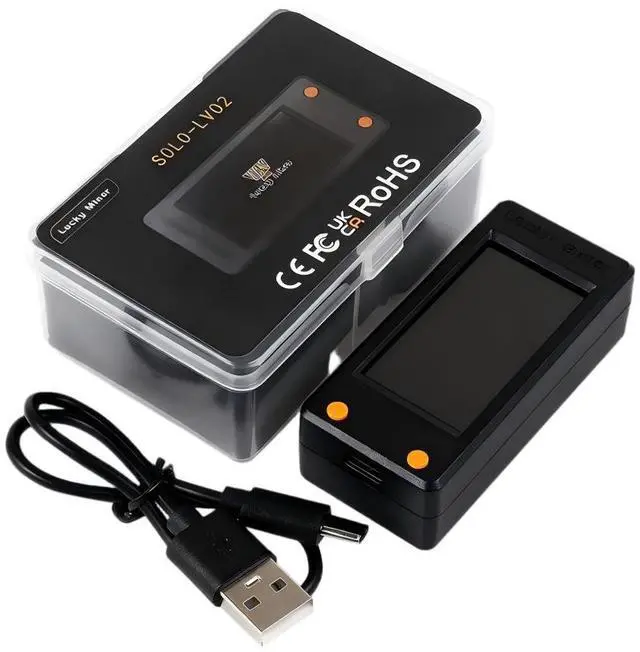 Alt view image 3 of 4 - DigLucky LuckyMiner LV02 250 KH/s SHA256 USB Micro-Node, Type-C Desktop Solo Miner with LCD Display, Protocol Testing Hardware