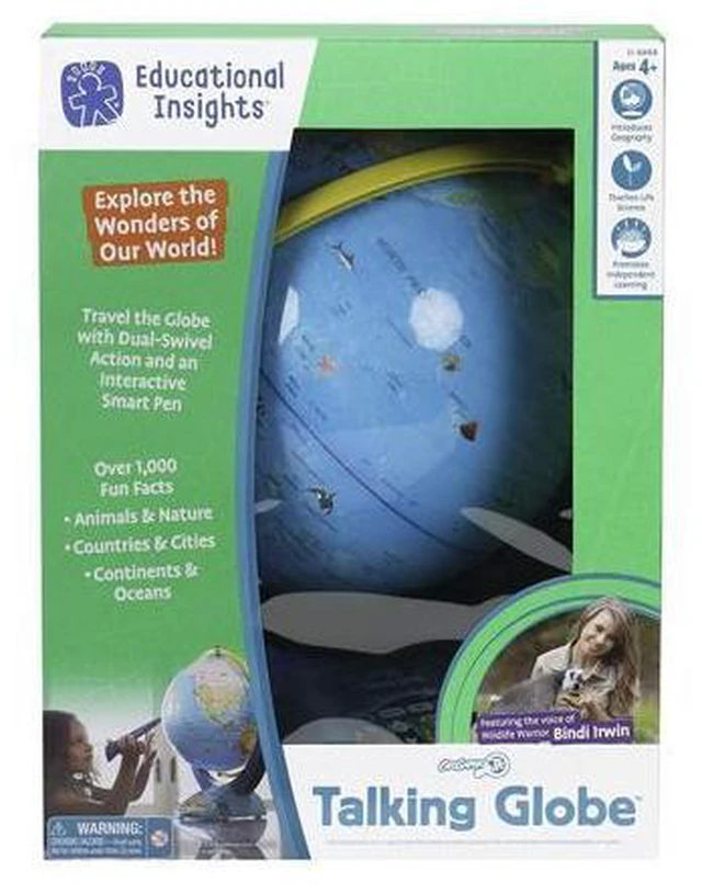 Alt view image 6 of 7 - Educational Insights Geosafari Junior Talking Globe-Featuring Bindi Irwin Learning Toy