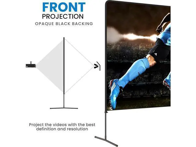 Alt view image 5 of 7 - Adjustable Height Projector Screen - 150 Inch Indoor & Outdoor Projector Screen with Carry Bag for Office and Home Theater Portable Projector Screen