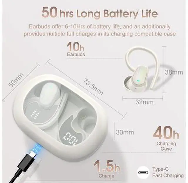 Alt view image 5 of 7 - AI Translation Earbuds Real Time, 164 Language Translator Earbud with Audio and Video Calls, 3-in-1 Buletooth 5.4 Translation Headphone with APP, 50H AI Ear Buds Translator Device for Business, White