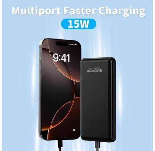 Alt view image 3 of 7 - 2 Pack Portable Charger Slimmer 10000mAh Power Bank 15W USB C In&Out Fast Charging Battery Pack Portable Power Bank for iPhone 16 15 14 13 12 iPad S23 S22 Pixel and Heated Vest (Black)