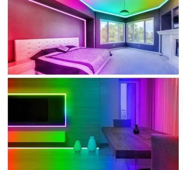 Alt view image 2 of 6 - Battery Operated LED Strip Lights 20ft Battery Powered LED Strip Lights for Bedroom Color Changing APP Remote USB Led Lights for TV Room Kitchen Party