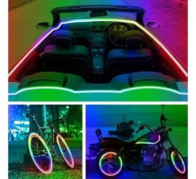 Alt view image 4 of 6 - Battery Operated LED Strip Lights 20ft Battery Powered LED Strip Lights for Bedroom Color Changing APP Remote USB Led Lights for TV Room Kitchen Party