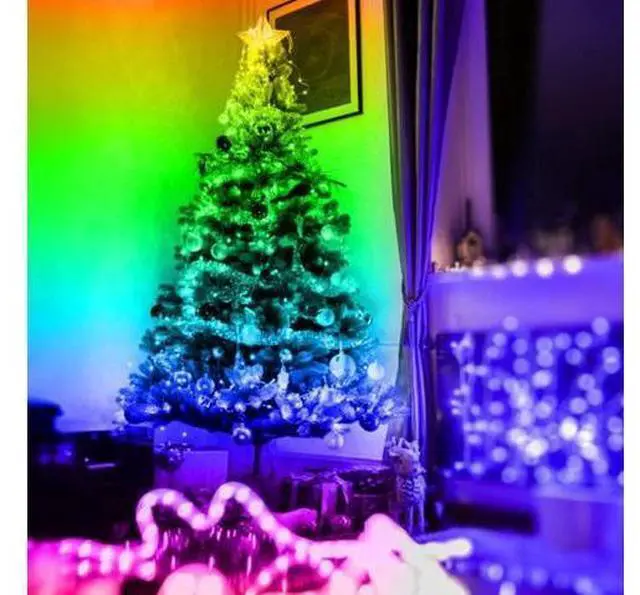 Alt view image 3 of 6 - Battery Operated LED Strip Lights 20ft Battery Powered LED Strip Lights for Bedroom Color Changing APP Remote USB Led Lights for TV Room Kitchen Party