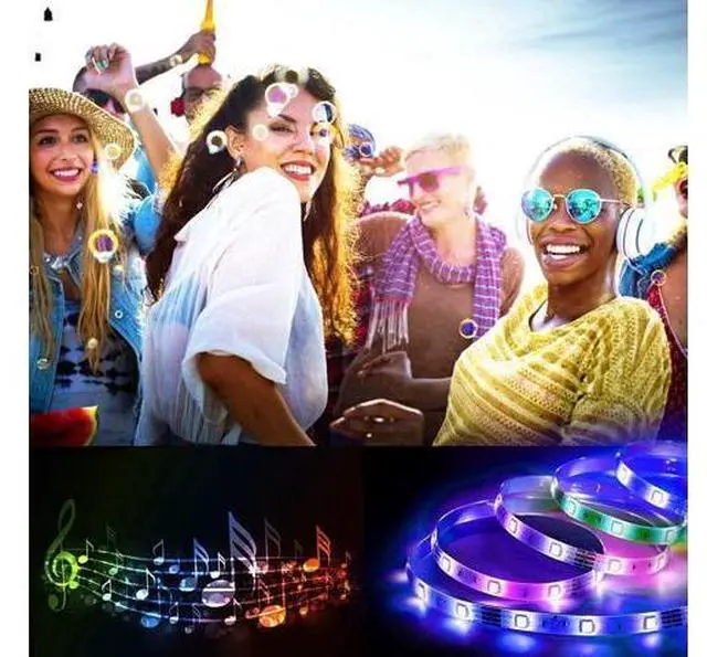 Alt view image 6 of 6 - Battery Operated LED Strip Lights 20ft Battery Powered LED Strip Lights for Bedroom Color Changing APP Remote USB Led Lights for TV Room Kitchen Party