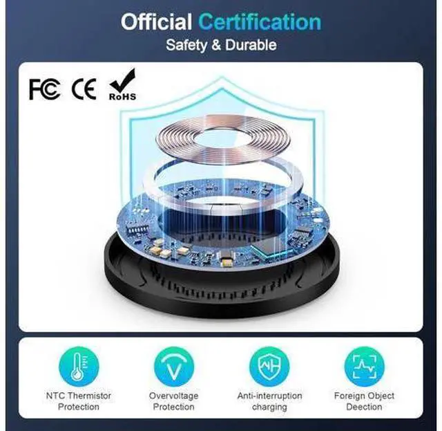 Alt view image 3 of 7 - S25 Wireless Android Charger Fast Charging Pad for Galaxy S25 Ultra/S24 Plus/FE/S23/S22/S21 2Pack 15W Fast Wireless Phone Charger Station for Motorola Edge 2024/G Stylus 5G/Razr 2024