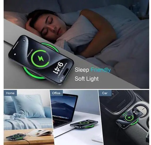 Alt view image 5 of 7 - S25 Wireless Android Charger Fast Charging Pad for Galaxy S25 Ultra/S24 Plus/FE/S23/S22/S21 2Pack 15W Fast Wireless Phone Charger Station for Motorola Edge 2024/G Stylus 5G/Razr 2024