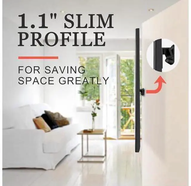 Alt view image 2 of 6 - No Stud TV Wall Mount, Drywall Studless TV Hanger No Damage, No Drill, Non Screws, Flat Screen Easy Install Bar Bracket fits VESA 12-55 inch TVs up to 99 lbs, Include Hardware Levels