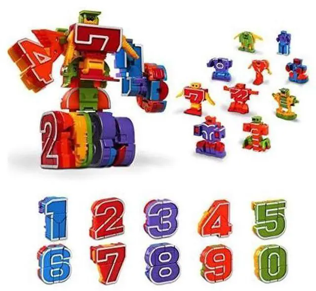 Main image of Number Robots Transforming Autobots Toy Educational STEM Learning Bots Fine Motor Skill Toys Gift for 3 4 5 6 Years Old Boys Preschool Toddlers Kids 09 Numbers Robots