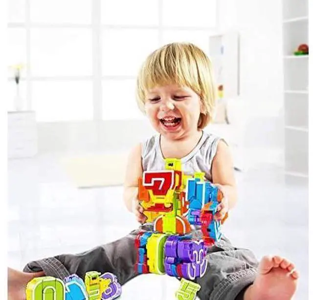 Alt view image 6 of 6 - Number Robots Transforming Autobots Toy Educational STEM Learning Bots Fine Motor Skill Toys Gift for 3 4 5 6 Years Old Boys Preschool Toddlers Kids 09 Numbers Robots