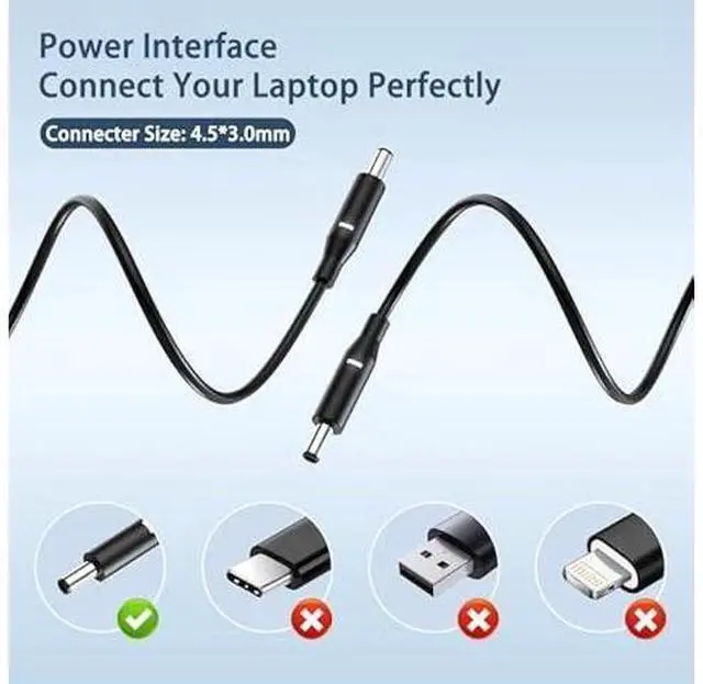 Alt view image 4 of 7 - 130W 4.5mm AC Laptop Charger Compatible with Dell XPS 15 7590 9530 9550 9560 9570 Precision M3800 M2800 5510 5520 5530 5540 Inspiron 7347 7348 7459 Power Supply Cord