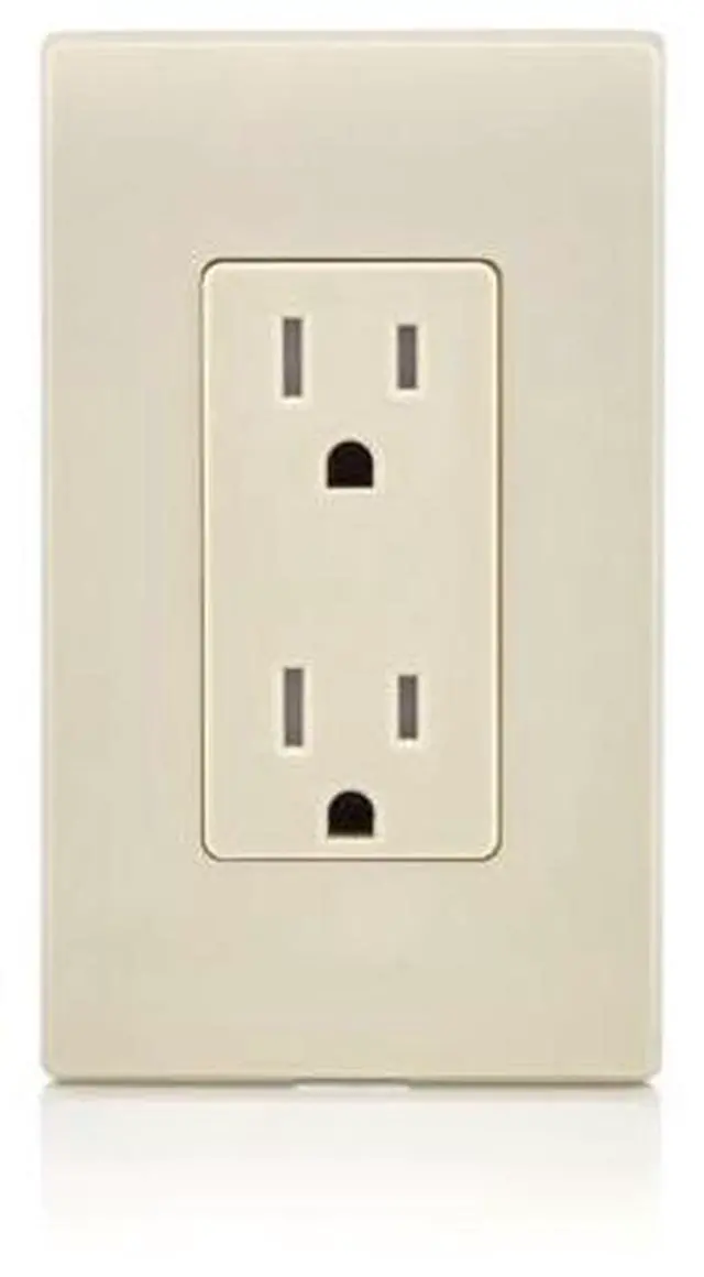 Alt view image 3 of 4 - Leviton 15 Amp Decora Tamper-Resistant Duplex Electrical Wall Outlet, 10 Pack, T5325-TMP, Light Almond