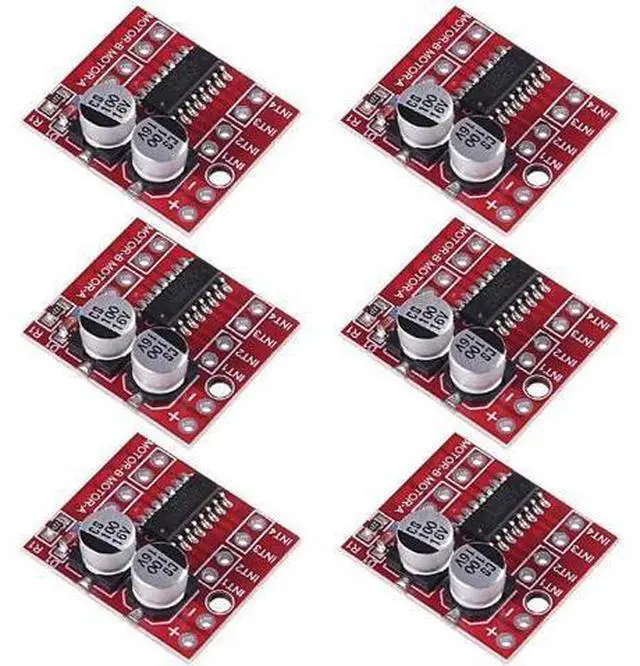 Main image of 6Pack Mini L298N DC Motor Driver, MX1508 Mini Dual Channel 1.5A 1.5A 2 Way PWM Speed Controller Dual H-Bridge Replace Stepper