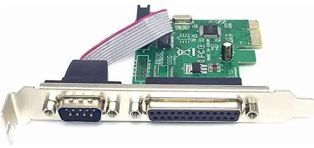 Alt view image 2 of 6 - Combo Serial Parallel Expansion Card PCI Express to Printer LPT Port RS232 Com Port Adapter IEEE 1284 Controller Card WCH382 Chip for Desktop PC Windows 10 with Low Bracket