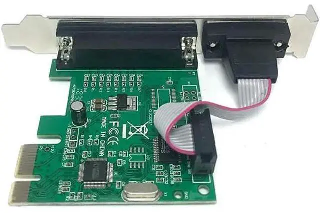 Alt view image 3 of 6 - Combo Serial Parallel Expansion Card PCI Express to Printer LPT Port RS232 Com Port Adapter IEEE 1284 Controller Card WCH382 Chip for Desktop PC Windows 10 with Low Bracket