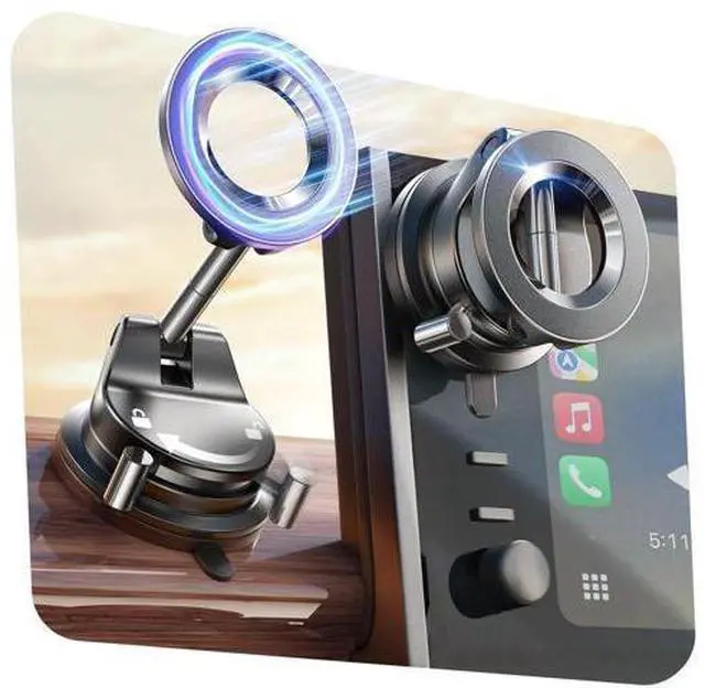 Alt view image 3 of 7 - Magnetic Car Phone Holder Electric Suction Auto Adsorption Mobile Mount 360 Rotatable Stand for iPhone 17 16 Pro