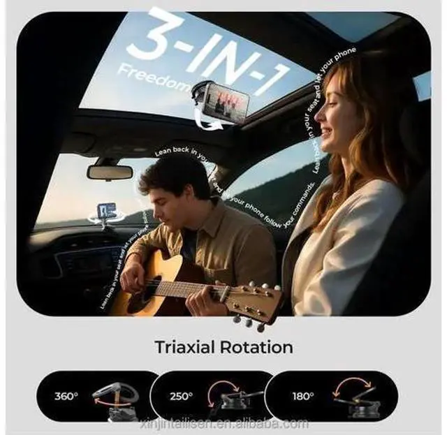 Alt view image 7 of 7 - Magnetic Car Phone Holder Electric Suction Auto Adsorption Mobile Mount 360 Rotatable Stand for iPhone 17 16 Pro