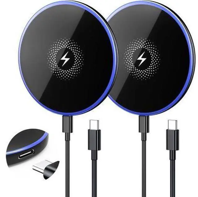 Main image of Wireless Charger 2Pack 6FT 15W Magnetic Wireless Charger Fast Charging Pad for Galaxy S25 Ultra/S24 FE/S23 Ultra/S22/S21/Z Google Pixel 9 8a 7a 8 7 Pro | Strong Magnet Technology
