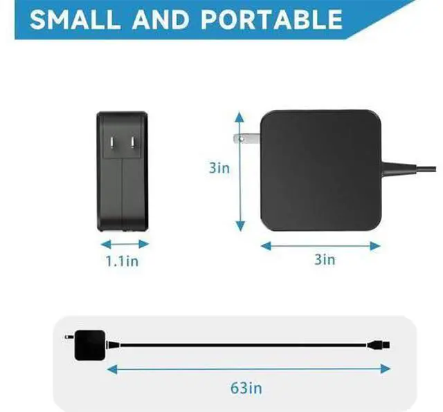Alt view image 3 of 7 - 65W Laptop Charger Compatible with ZenBook 13 14 15 Chromebook Transformer ExpertBook C302C C213 C214 C436 C523 ADP-45EW B UX390UA UX490 UX325 UX393 UX371 B9450FA B9450CEA Power Cord