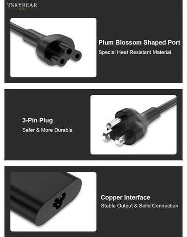 Alt view image 4 of 7 - 65W 45Watt Compatible with Laptop USB C Charger Latitude 5420 5520 5320 7420 5430 7390 7320 7400 XPS 13 Chromebook 3100 Computer Type C Fast Charging AC Adapter Power Supply Cord