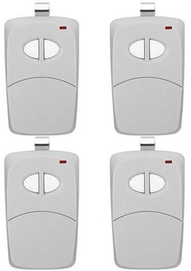 Main image of SOEWIOU 4 Pcs 2 Channel Gate Opener Remote Compatible with Multicode Linear MCS412001 10 Dip 300mhz Garage Door Opener Remote Control Transmitter with Sun Visor Clips
