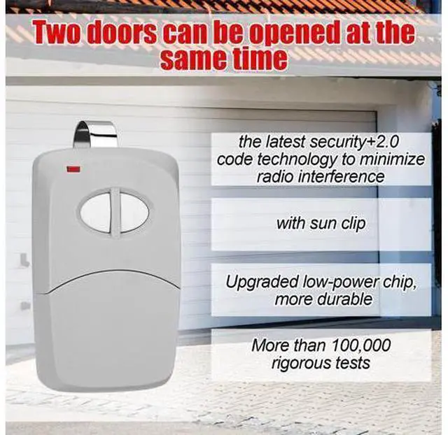 Alt view image 5 of 7 - SOEWIOU 4 Pcs 2 Channel Gate Opener Remote Compatible with Multicode Linear MCS412001 10 Dip 300mhz Garage Door Opener Remote Control Transmitter with Sun Visor Clips