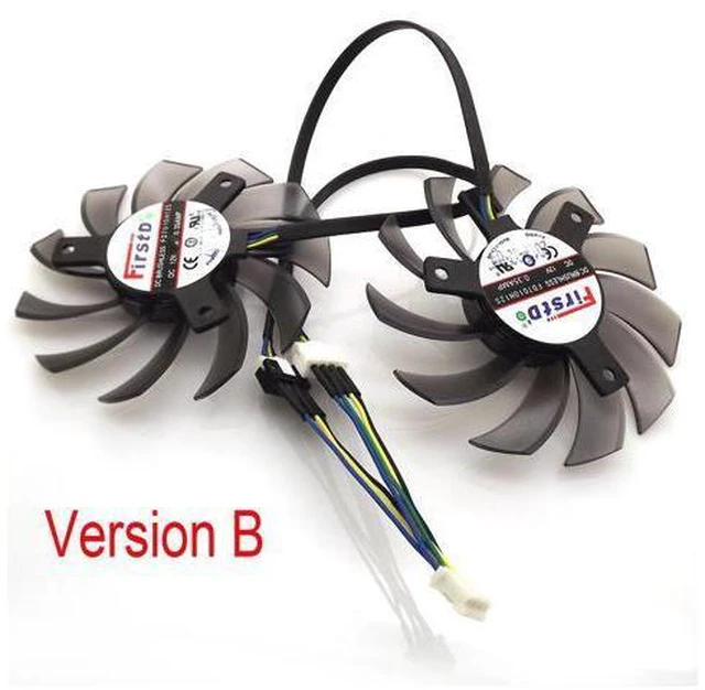 Alt view image 2 of 6 - 2pcs/lot FD7010H12S DC 12V 0.35A 75mm 40*40*40mm For MSI R6790 Twin Frozr II N560GTX R6850 N460GTX Graphics Card Fan 4Pin