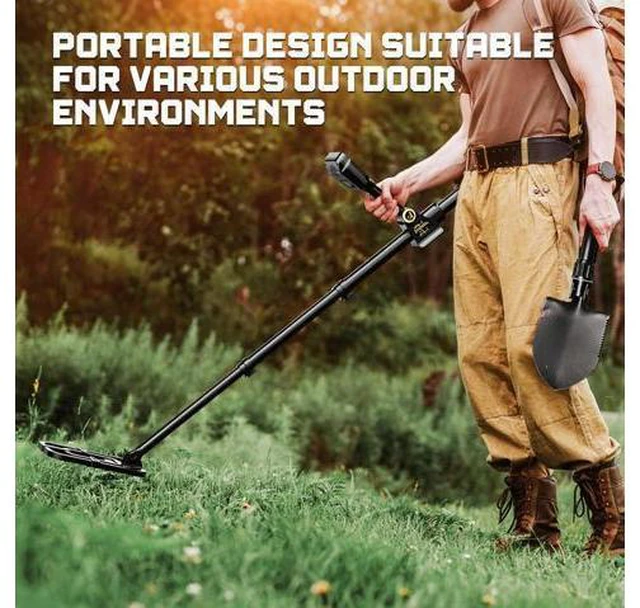 Alt view image 6 of 7 - Metal Detector for Adults Waterproof - 2000mAh Chargeable Professional Cordless Gold Detector with LCD Display, Retractable Foldable Higher Accuracy Metal Detector with 10" IP68 Coil - OKESAM