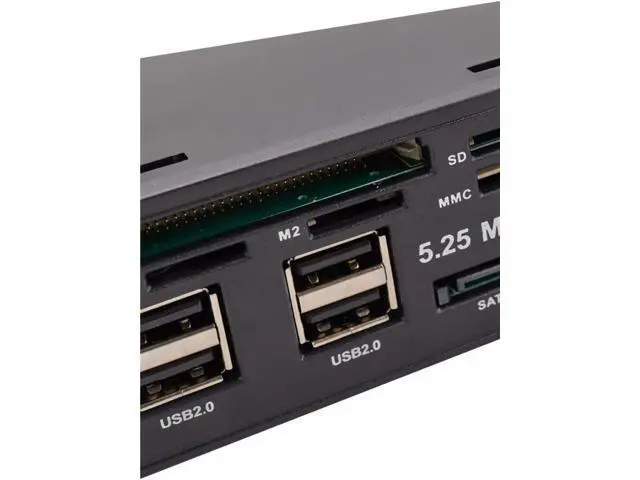 Alt view image 4 of 6 - 5.25 Inch USB 3.0 Hub with Card Reader for PC Front Panel - USB 3.0/2.0 Ports for Computer Case Optical Drive Bay