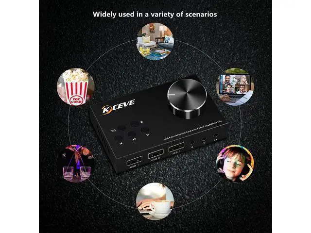 Alt view image 5 of 6 - Usb Volume Control Knob Multimedia Audio Controller, Usb Hub With Audio Adapter, External Sound Card With 3.5Mm Headphone Microphone Jack For Windows, Mac, Linux, Pc, Laptop, Desktop