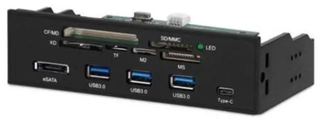 Main image of 5.25 Inches Front Panel Internal USB3.0 eSATA Type-C TF SD Card Reader Hub for Desktop CD-ROM DVD-ROM ODD