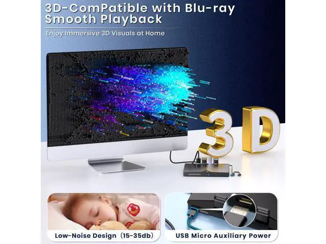 Alt view image 4 of 7 - Support for Blu-ray Drive, Support for Blu-ray DVD/CD Player/Read/Write, USB 3.0 &/Type-C, Support for Blu-ray Player, Windows 7-11 & Mac, PC-Compatible, M-DISC(Black)