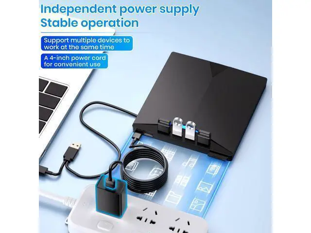 Alt view image 5 of 7 - Support for Blu-ray Drive, Support for Blu-ray DVD/CD Player/Read/Write, USB 3.0 &/Type-C, Support for Blu-ray Player, Windows 7-11 & Mac, PC-Compatible, M-DISC(Black)