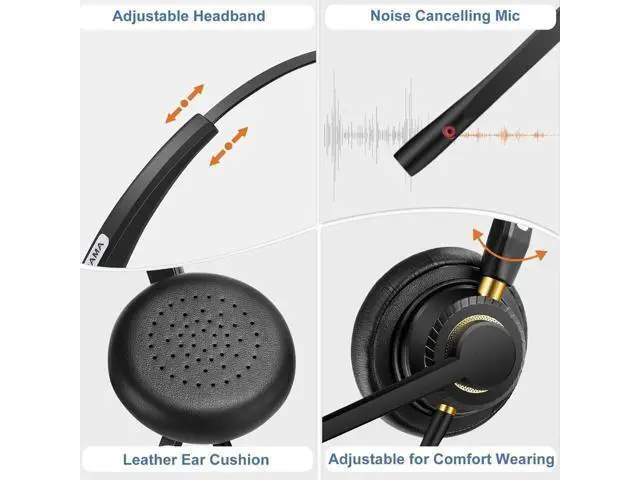 Alt view image 3 of 5 - USB Headset with Microphone Noise Cancelling & Audio Controls Ultra Comfort USB Headphone for Computer Laptop Pc Business Skype UC Webinar Call Center Office