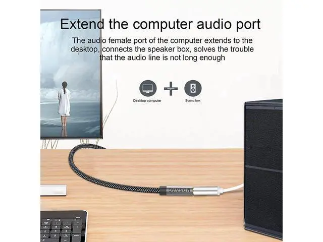 Alt view image 4 of 6 - 10FT/3Meter Long 3.5mm Extension TRRS 4-Pole Headphone Cable Male to Female Audio Cable Nylon Braided Compatible for Home/Car Stereos Smartphones Headphones Tablets Media Players and More