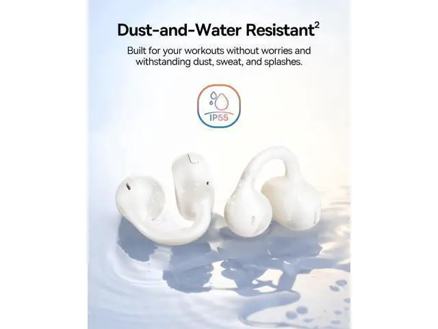 Alt view image 5 of 7 - Bass BC1 Open Ear Earbuds Clip-On Headphones, Open-Ring Comfort with Tri-Curve Snug Clip, Powerful Sound with SuperBass, 4-Mic Clear Calls, IP55 Waterproof, 38H Playtime, Lightweight