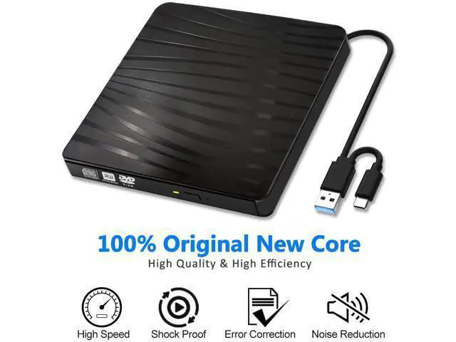 Alt view image 5 of 7 - BDYING USB 3.0 External DVD Drive,Portable Slim USB 3.0&USB-C CD DVD +/-RW Drive Burner CD/DVD Player Writer,High Speed Transfer for Laptop MacBook Desktop iMac Mac OS Windows XP/7/8/10/Vista(Black)