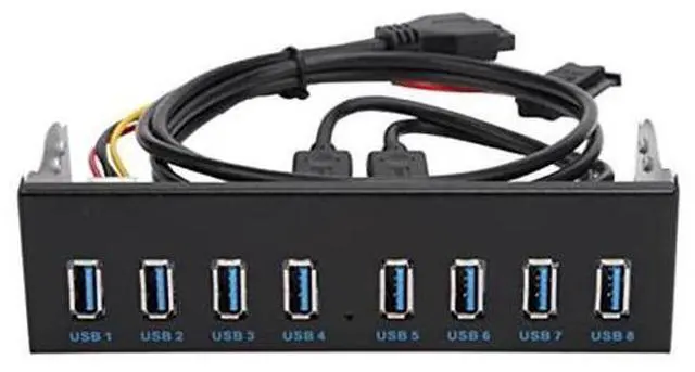 Main image of USB 3.0 Extension Front Panel, 19 Pin 8 Port Panel Computer Expansion Board, 5.25in Optical Drive Extension Front Panel Adapter for PC Computer