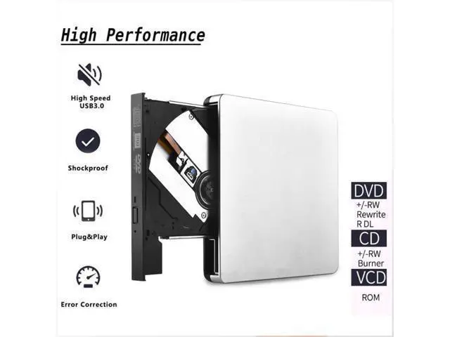 Alt view image 3 of 7 - USB 3.0 External DVD Drive,Portable Slim USB 3.0&USB-C CD DVD +/-RW Drive Burner CD/DVD Player Writer,High Speed Transfer for Laptop MacBook Desktop iMac Mac OS Windows XP/7/8/10/Vista(Silver)