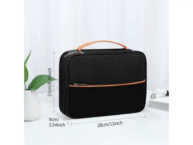 Alt view image 7 of 7 - C Large Electronic Organizer, Double Layer Portable Waterproof Travel Cable Organizer Bag Pouch for Electronics Accessories, Travel Storage Bag for Tablet,Cable,Cord,Charger,Earphones(Black)