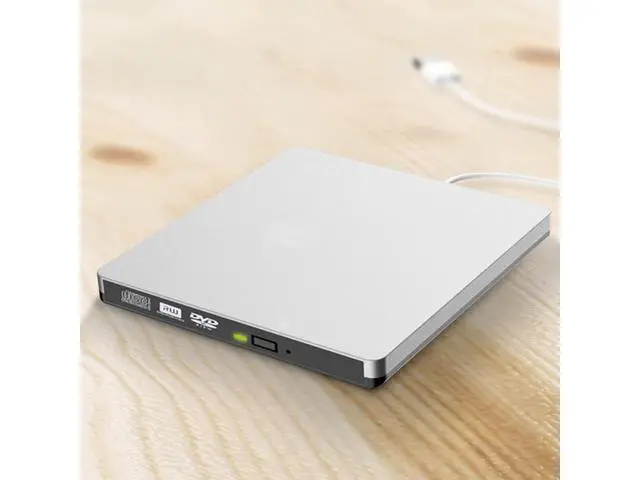 Alt view image 7 of 7 - USB 3.0 External DVD Drive,Portable Slim USB 3.0&USB-C CD DVD +/-RW Drive Burner CD/DVD Player Writer,High Speed Transfer for Laptop MacBook Desktop iMac Mac OS Windows XP/7/8/10/Vista(Silver)