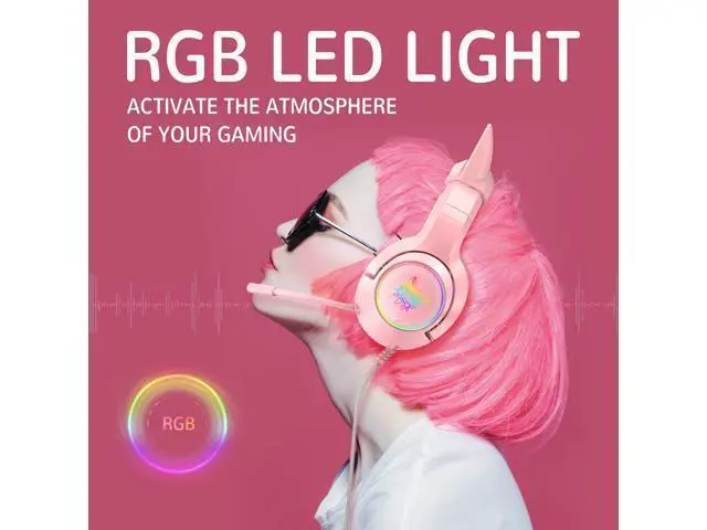 Alt view image 6 of 7 - K9 Gaming Headset with Removable Cat Ears, for PS5, PS4, Nintendo Switch, PC, with Surround Sound, RGB LED Light & Noise Canceling Retractable Microphone