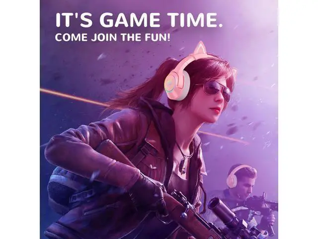 Alt view image 7 of 7 - K9 Gaming Headset with Removable Cat Ears, for PS5, PS4, Nintendo Switch, PC, with Surround Sound, RGB LED Light & Noise Canceling Retractable Microphone