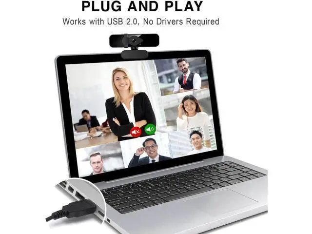 Alt view image 4 of 6 - 2K Webcam for PC, 85° View USB Computer Camera, with Noise Canceling Microphone & Privacy Cover, HD Web Camera for Desktop Laptop Monitor Mac Streaming, Gaming & Video Calling Webcam