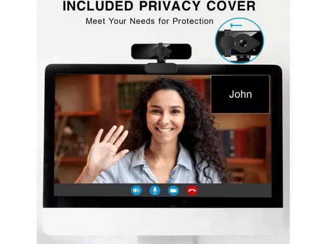 Alt view image 5 of 6 - 2K Webcam for PC, 85° View USB Computer Camera, with Noise Canceling Microphone & Privacy Cover, HD Web Camera for Desktop Laptop Monitor Mac Streaming, Gaming & Video Calling Webcam